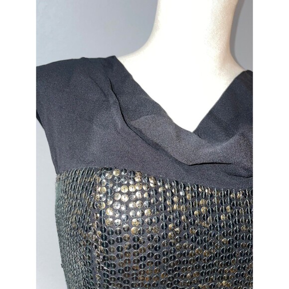 Tory Burch Women's Silk Studded Mini Dress size 6 Cowl Neck Whimsigoth Disco - Picture 3 of 12